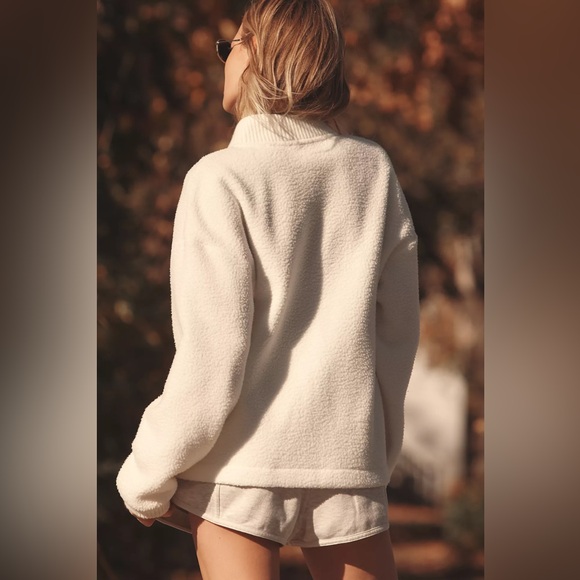 Varley Willmont bomber Jacket cream fleece sz small S - Picture 3 of 11